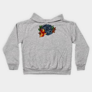 Bird Over The Black Roses Kids Hoodie